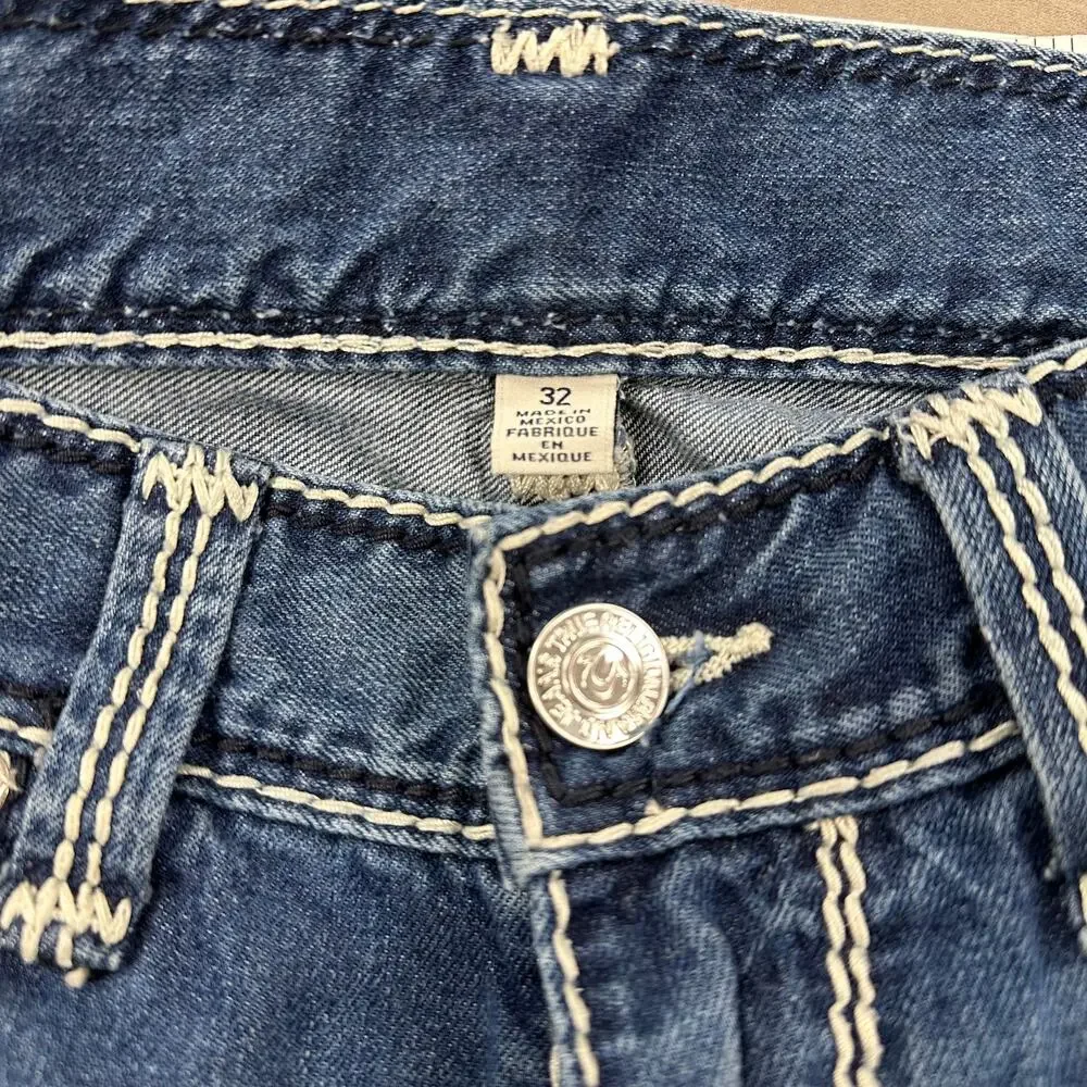 VINTAGE Y2K TRUE RELIGION STRAIGHT JEANS sz 32 B29